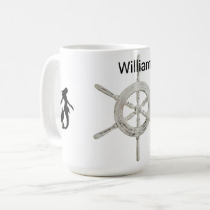 Taza De Café Ayuda personalizada de B&W con sirenas