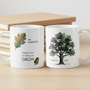 Taza De Café Ayudándome a Crecer Árbol de Roble Agradecimiento 