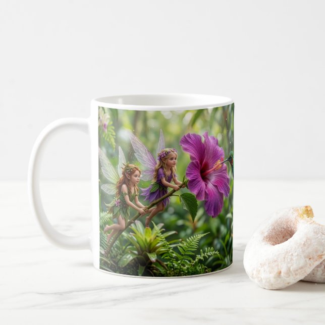 Taza De Café Ayudantes Pixie de Colibrí (Con donut)