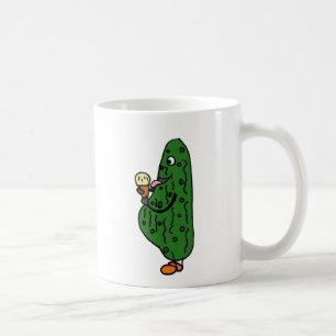 Taza De Café AZ- salmuera embarazada que come el dibujo animado