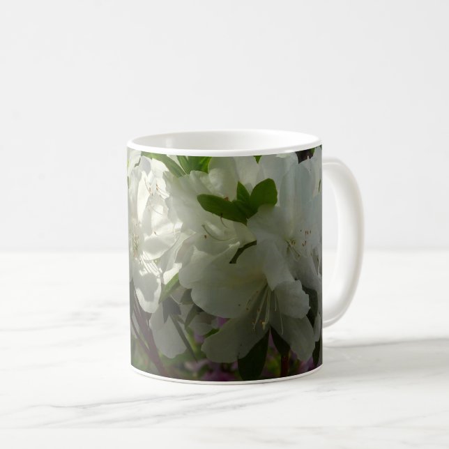 Taza De Café Azaleas blancas iluminadas por el sol Hermosas flo (Anverso derecho)