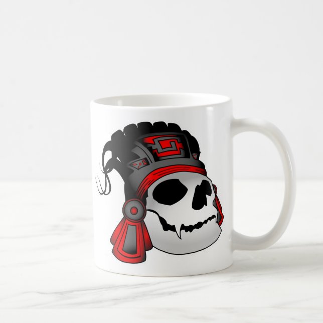 Taza de café azteca del cráneo del guerrero (Derecha)