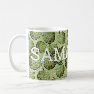 Taza De Café Azúcar Apple Watercolor Verde SU NOMBRE