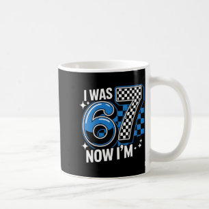Taza De Café Azul a cuadros era 6 7 divertido 67 cumpleaños chi