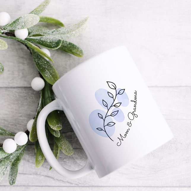 Taza De Café Azul acuático floral (Subido por el creador)