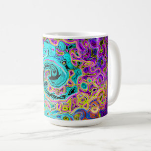 Taza De Café Azul Acuático Helado Groovy Remolino Líquido Abstr