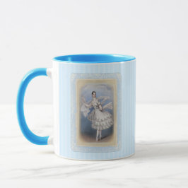 Taza de café azul acuático suave de bailarina vint