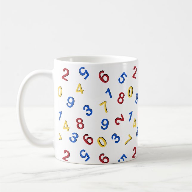 Taza De Café Azul amarillo rojo 123 (Izquierda)