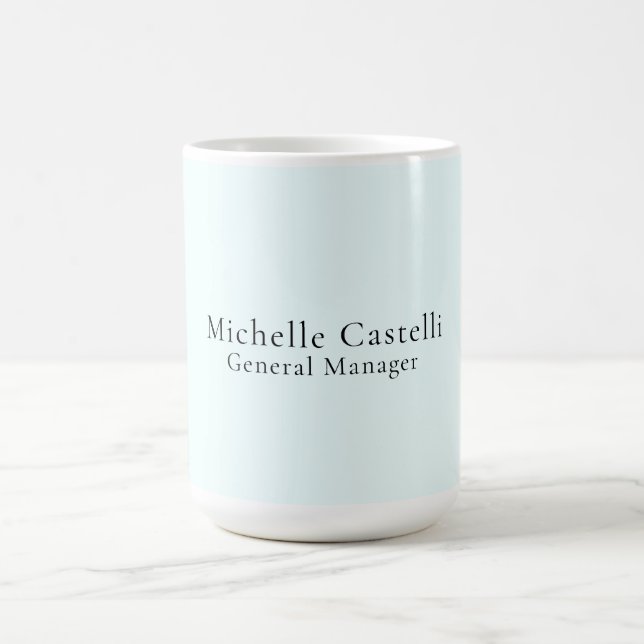 Taza De Café Azul Azure Profesional Único Clásico Simple (Centro)