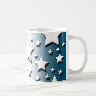 Taza De Café Azul blanco rojo