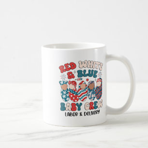 Taza De Café Azul Blanco Rojo De Eeuu Patriótico 4 De Julio