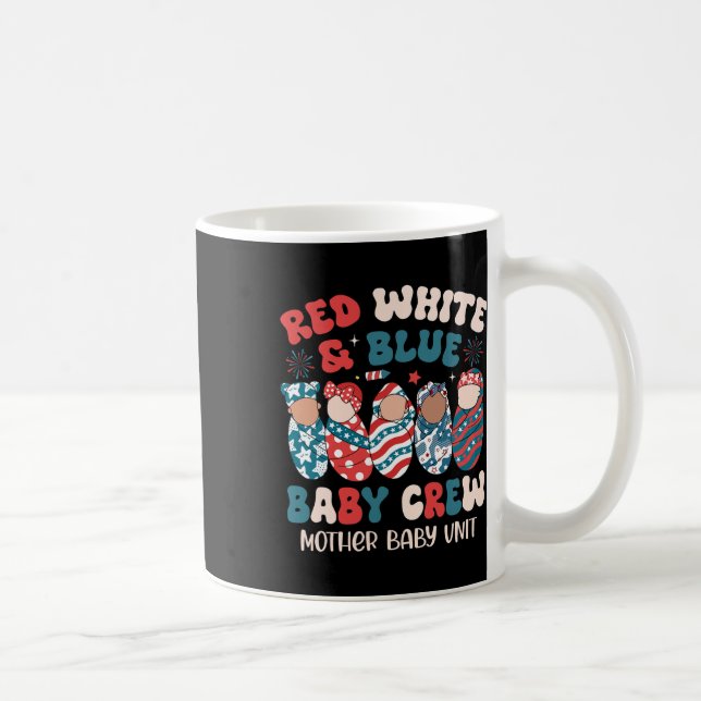 Taza De Café Azul blanco rojo retro (Derecha)