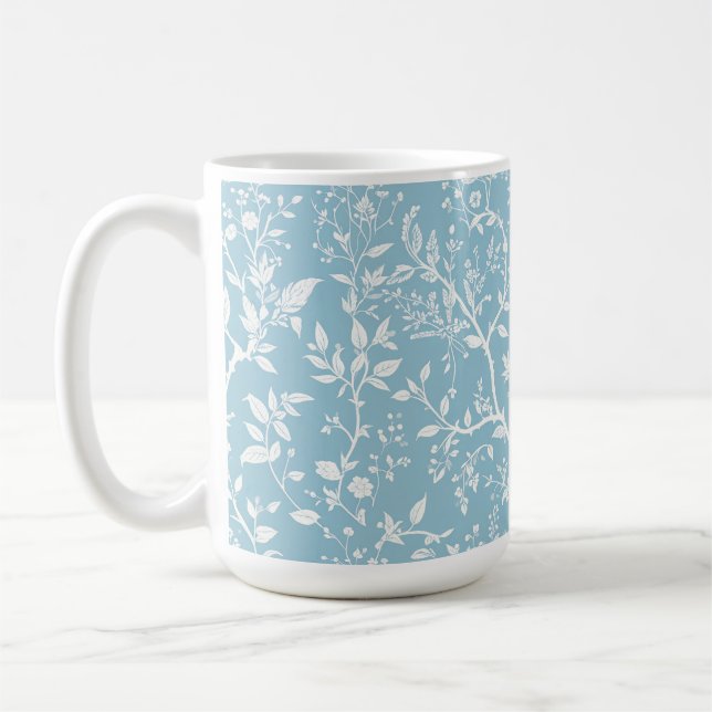 Taza de café azul botánico (Izquierda)