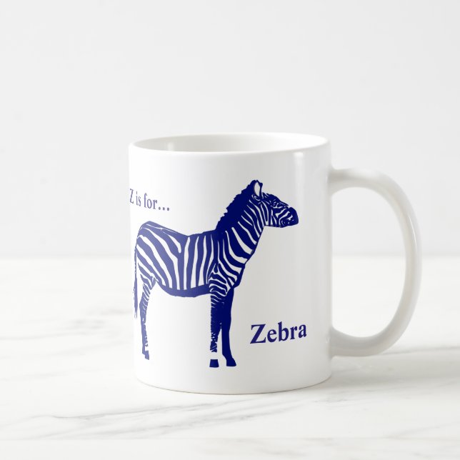 Taza De Café Azul cebra-cobalto y blanco (Derecha)