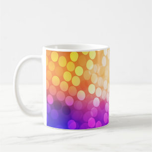 Taza De Café Azul claro, amarillo con esferas. Borroso b