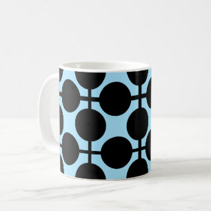 Taza De Café Azul claro con geométrico negro