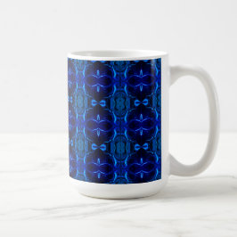 Taza De Café Azul con trazos entrelazados 'flotantes'