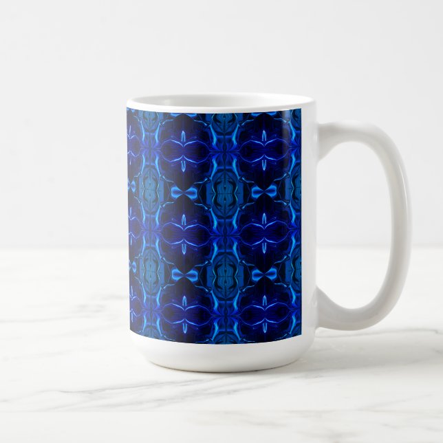 Taza De Café Azul con trazos entrelazados 'flotantes' (Derecha)