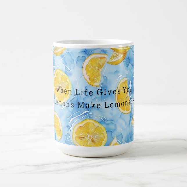 Taza De Café Azul Cuando la Vida te Da Limones Limonada (Centro)