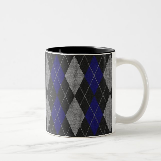 Taza de café azul de Argyle (Derecha)