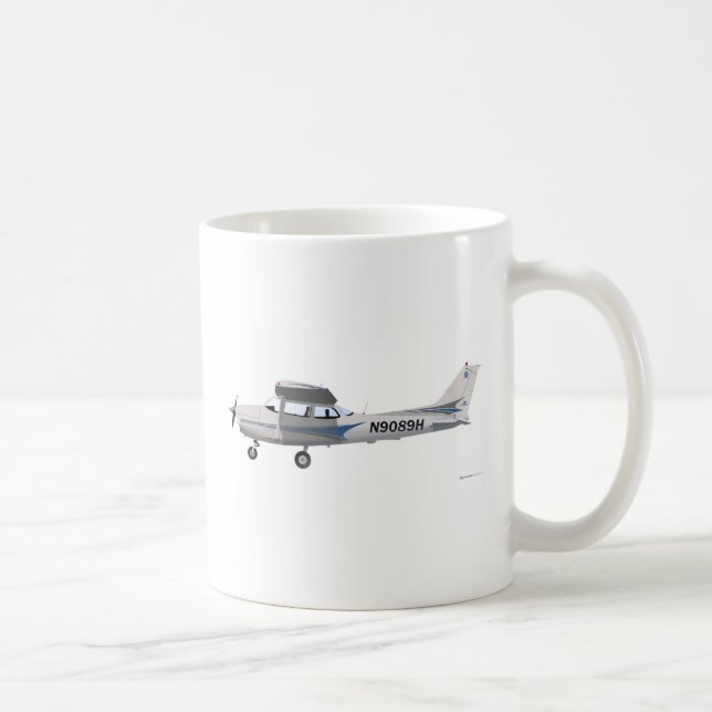 Taza De Café Azul de Cessna 172 Skyhawk (Derecha)