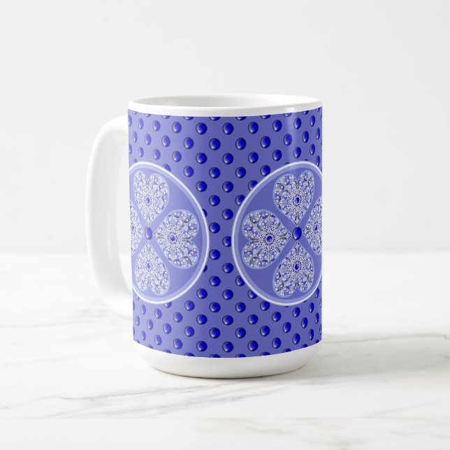 Taza De Café Azul de encaje cerámico de Grecia (Anverso izquierdo)