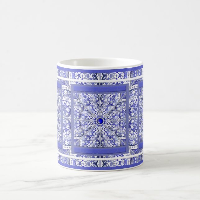 Taza De Café Azul de encaje cerámico de Grecia (Centro)