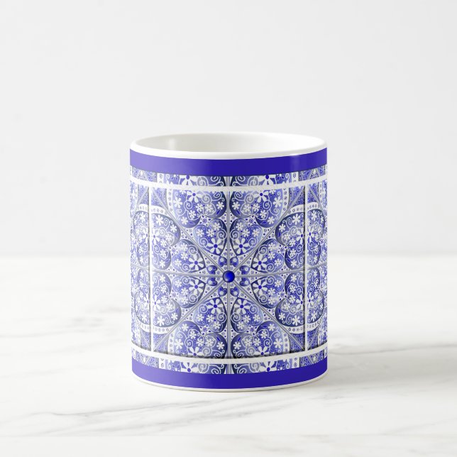 Taza De Café Azul de encaje cerámico de Grecia (Centro)