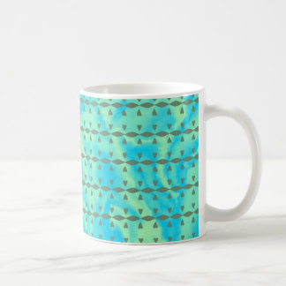 Taza De Café Azul de la aguamarina y línea de corazón de la cal