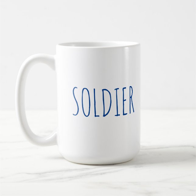 Taza de café azul de la fuente del soldado (Izquierda)