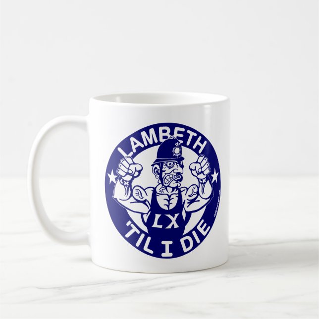 Taza De Café Azul de la Marina Lambeth - Tamaño estándar (Izquierda)