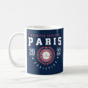 Taza De Café Azul de la marina viajera de París