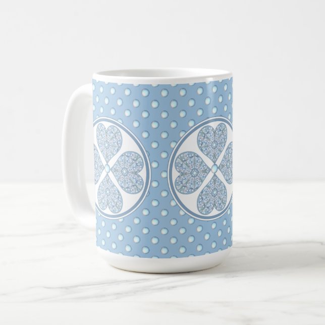 Taza De Café Azul de luz de encaje cerámico (Anverso izquierdo)
