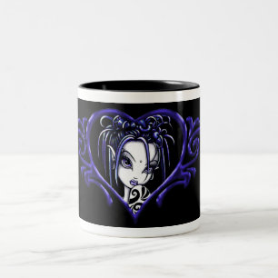 Taza de café azul de "Sophia" de la baya