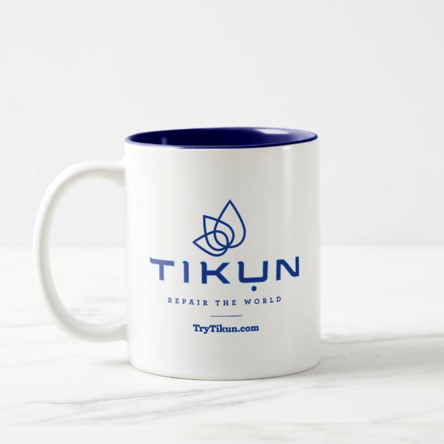 Taza de café azul de Tikun (Izquierda)