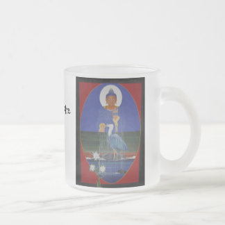 Taza de café azul del centro del budista de zen de