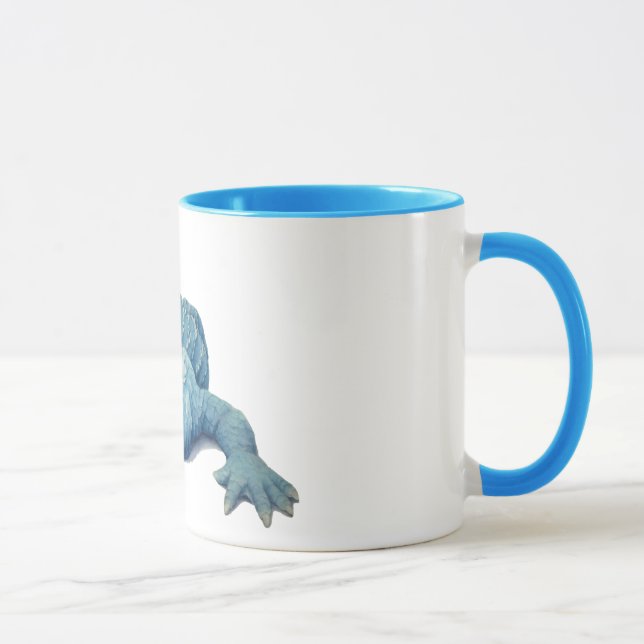 Taza de café azul del cocodrilo (Derecha)