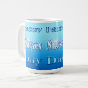 Taza de café azul del día de las enfermeras