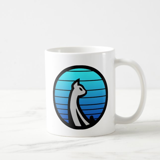 Taza De Café Azul del gato (Derecha)
