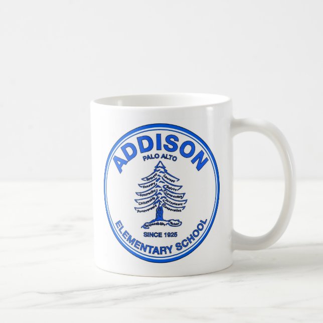 Taza de café azul del logotipo (Derecha)