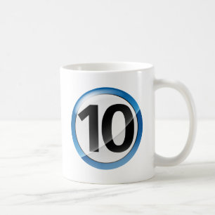 Taza De Café Azul del número 10