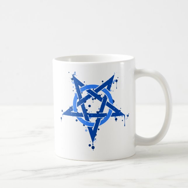 Taza De Café Azul del Pentagram (Derecha)