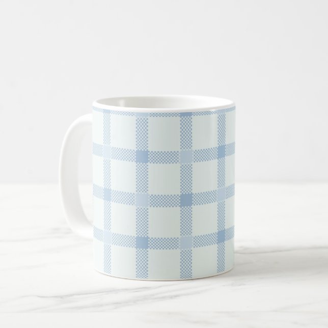 Taza De Café Azul del tablero de ajedrez - País francés (Anverso izquierdo)