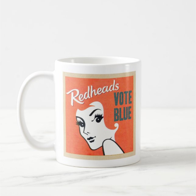 Taza De Café Azul del voto de los Redheads (Izquierda)