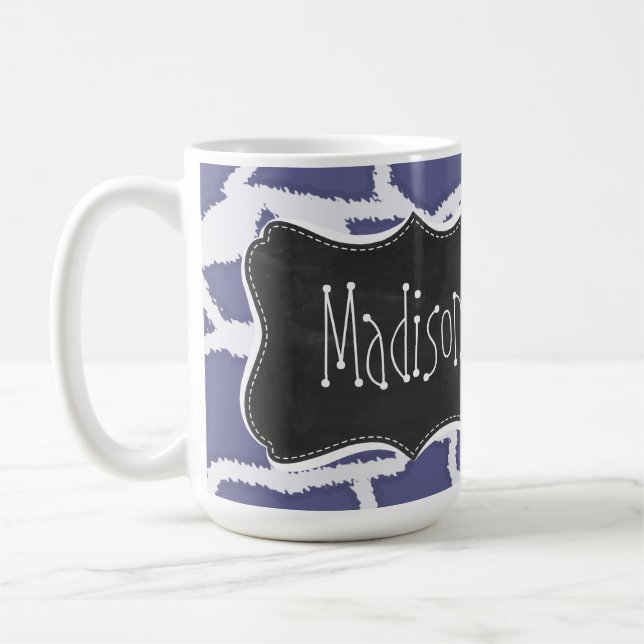 Taza De Café - Azul - estampado de animales gris oscuro de la (Izquierda)