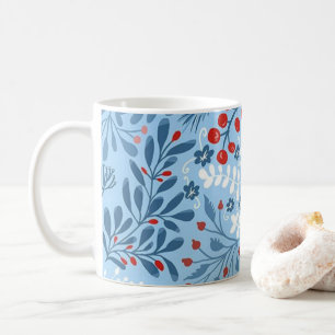 Taza de café azul Feliz Navidad