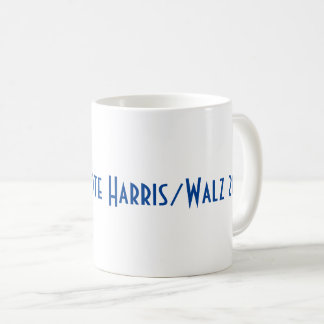 Taza De Café Azul FLAmingo con Perlas mug. Vote Harris/Walz 202