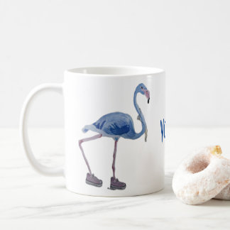 Taza De Café Azul FLAmingo con Perlas. Vote Harris 2024