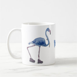 Taza De Café Azul FLAmingo con Perlas. Vote Harris 2024