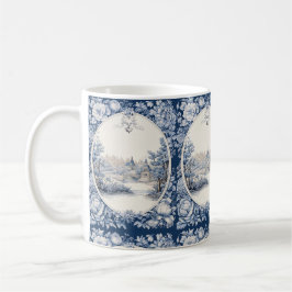 Taza De Café Azul floral de Francia
